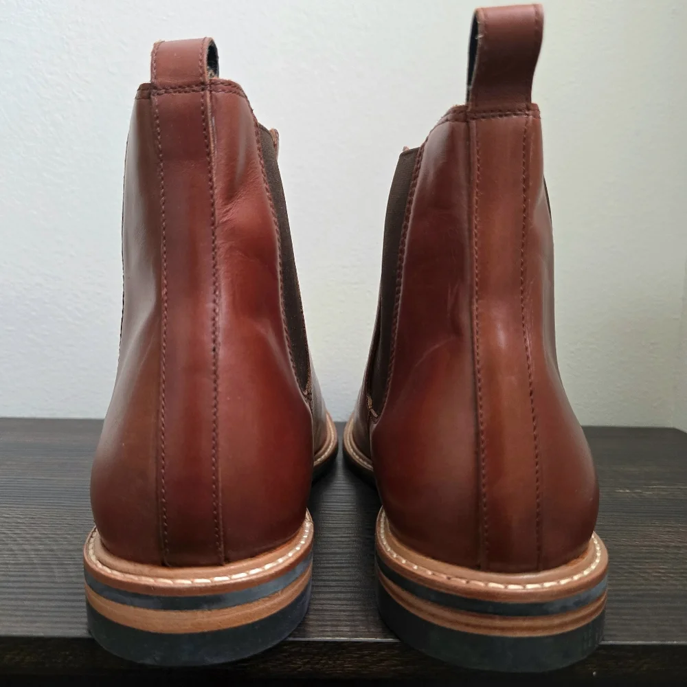 Nisolo Mens Leather All Weather Brandy‎ Classic Chelsea Boots Brown Size 12